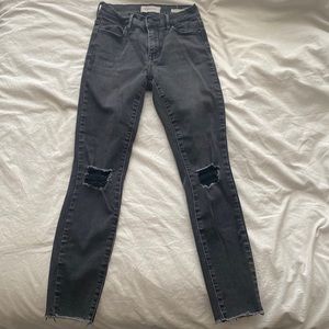 Distressed Black/Gray washed jeans